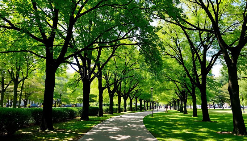 Tree-lined pathway representing community growth